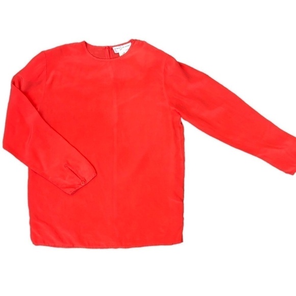 Elegant Orange Long Sleeve Blouse - Picture 2 of 6